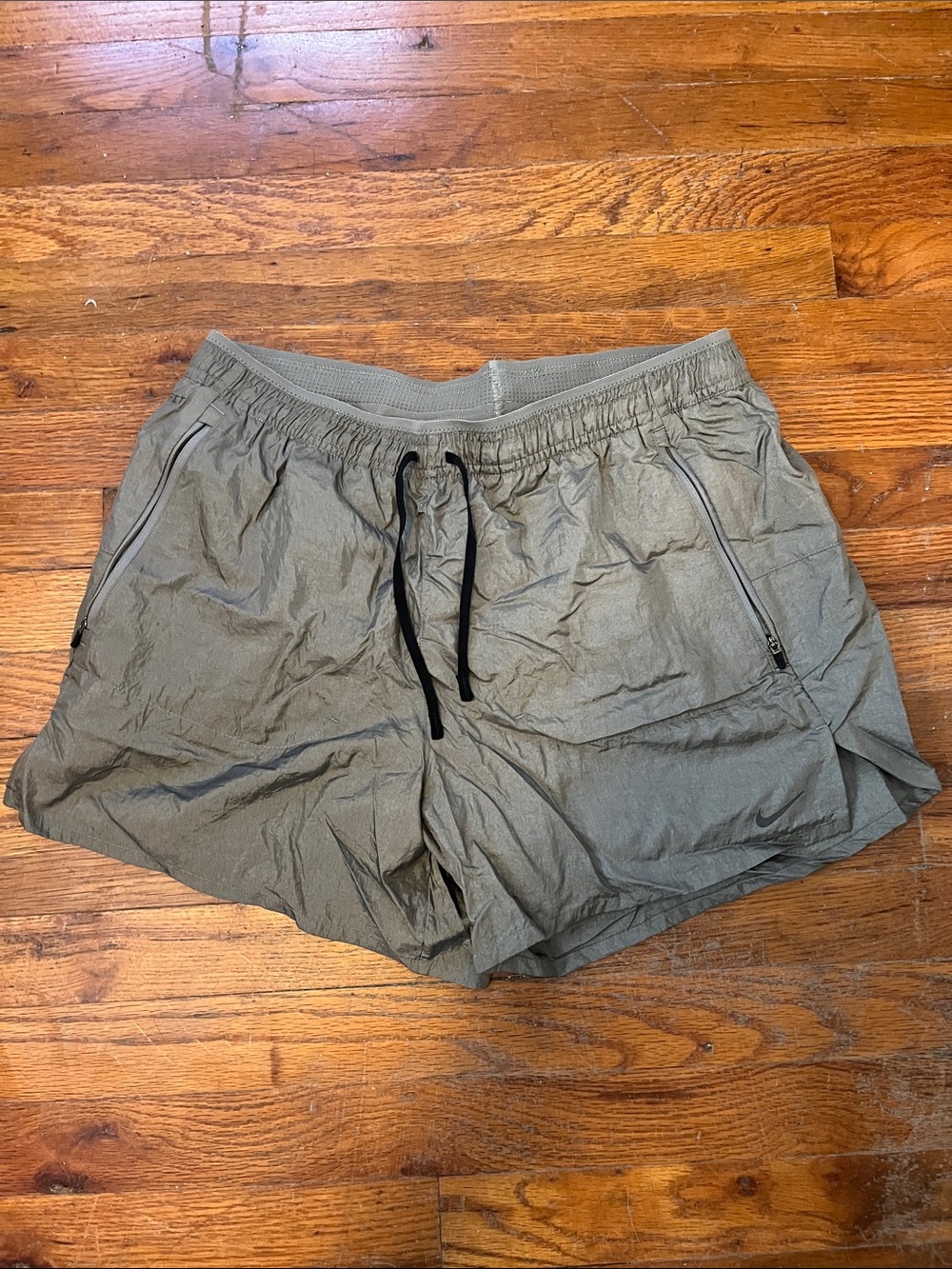 Nike Stride Reflective Olive Running Shorts